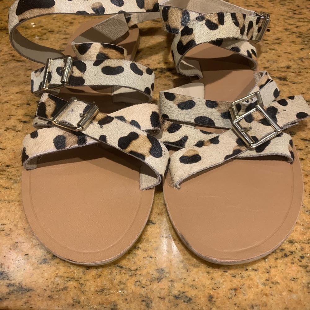 ASOS CALF HAIR ANKLE WRAP SANDALS - Picture 2 of 8